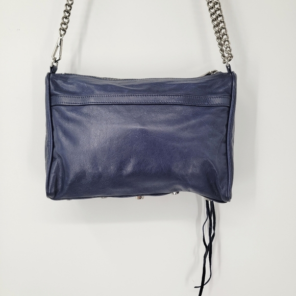 Rebecca Minkoff MAC Daddy Crossbody Bag Navy Blue Ink Silver Vintage Made in USA - Picture 7 of 11